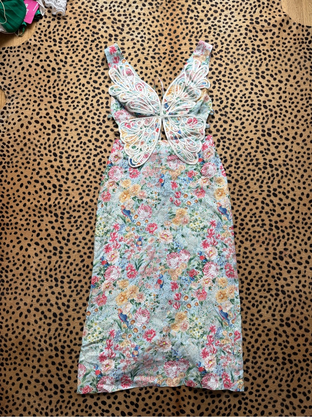 Farm Rio Rendeira 3D Bodice Midi Dress- size small - Picture 3 of 7
